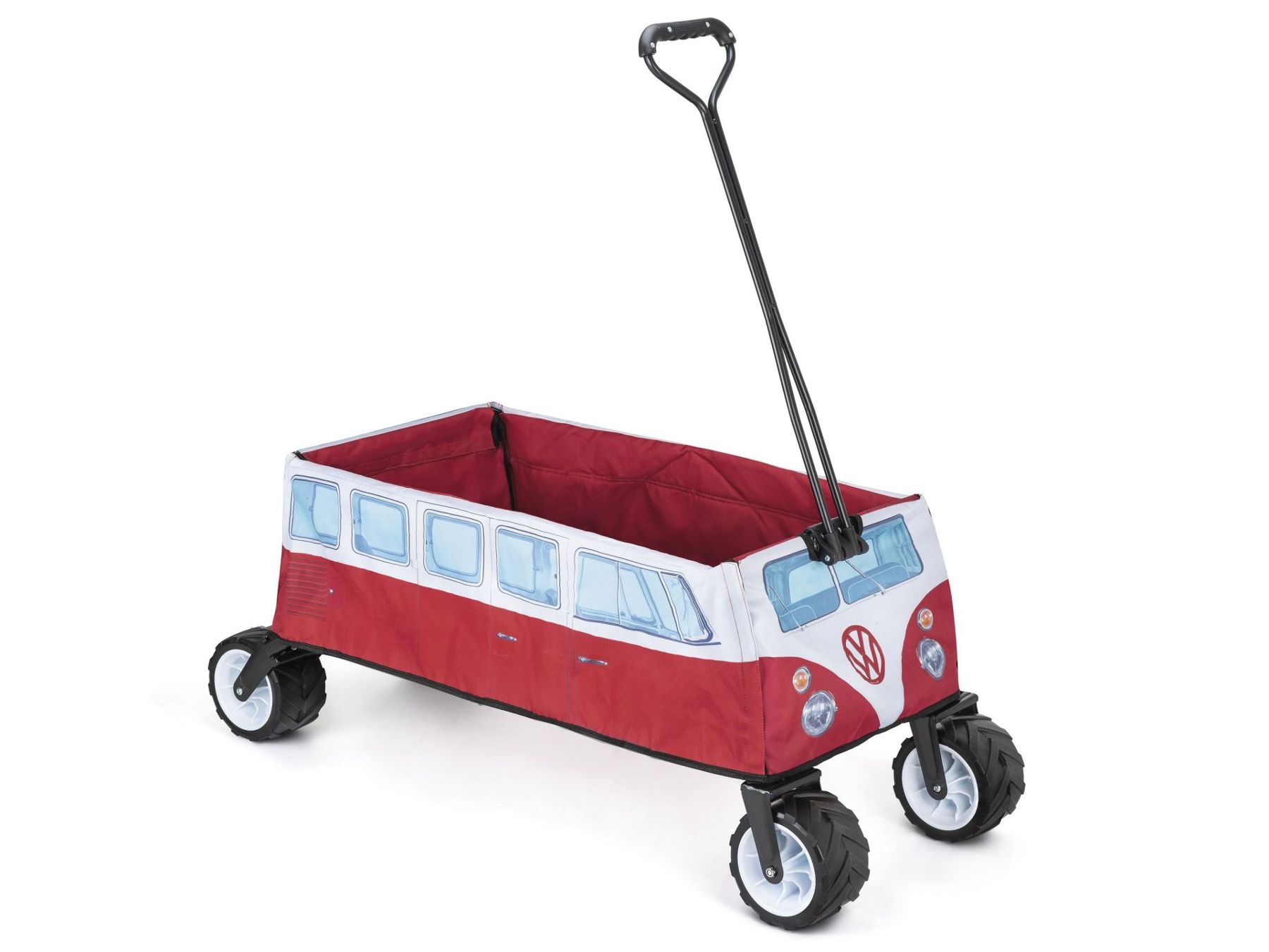Volkswagen T1 Bus faltbarer Bollerwagen - Rot/Weiß