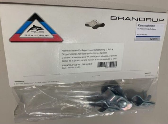 BRANDRUP® Klemmschellen für Regenrinnenbefestigung, 3 Stück