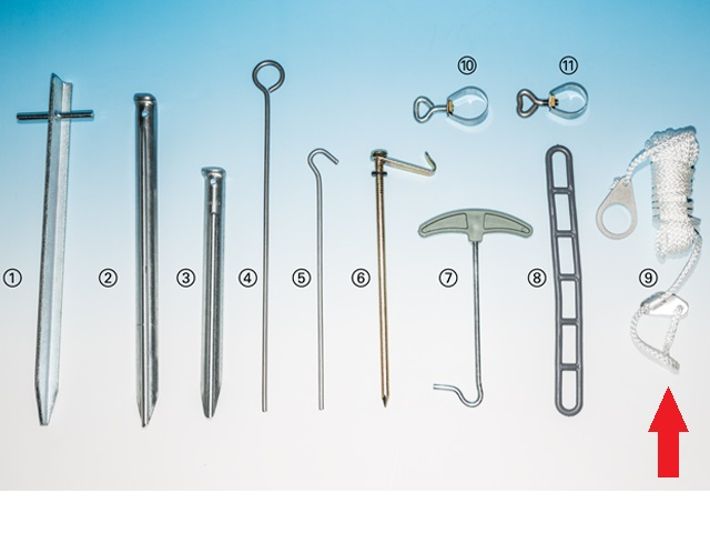 BRANDRUP® Zeltleine mit Dreilochspanner, 4 m, 4 Stück