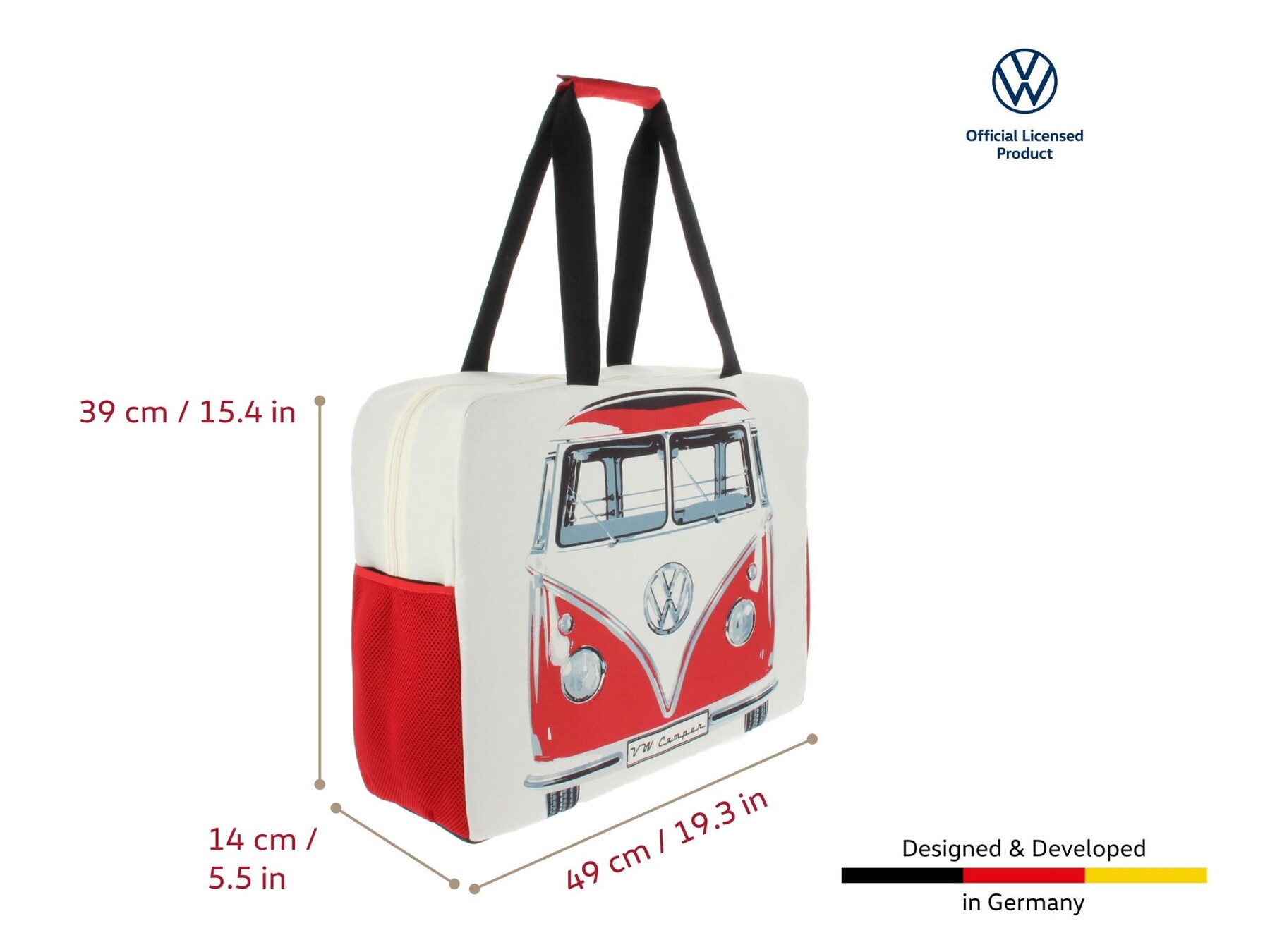 Volkswagen T1 Bus Strandtasche - Front & Heck/Rot