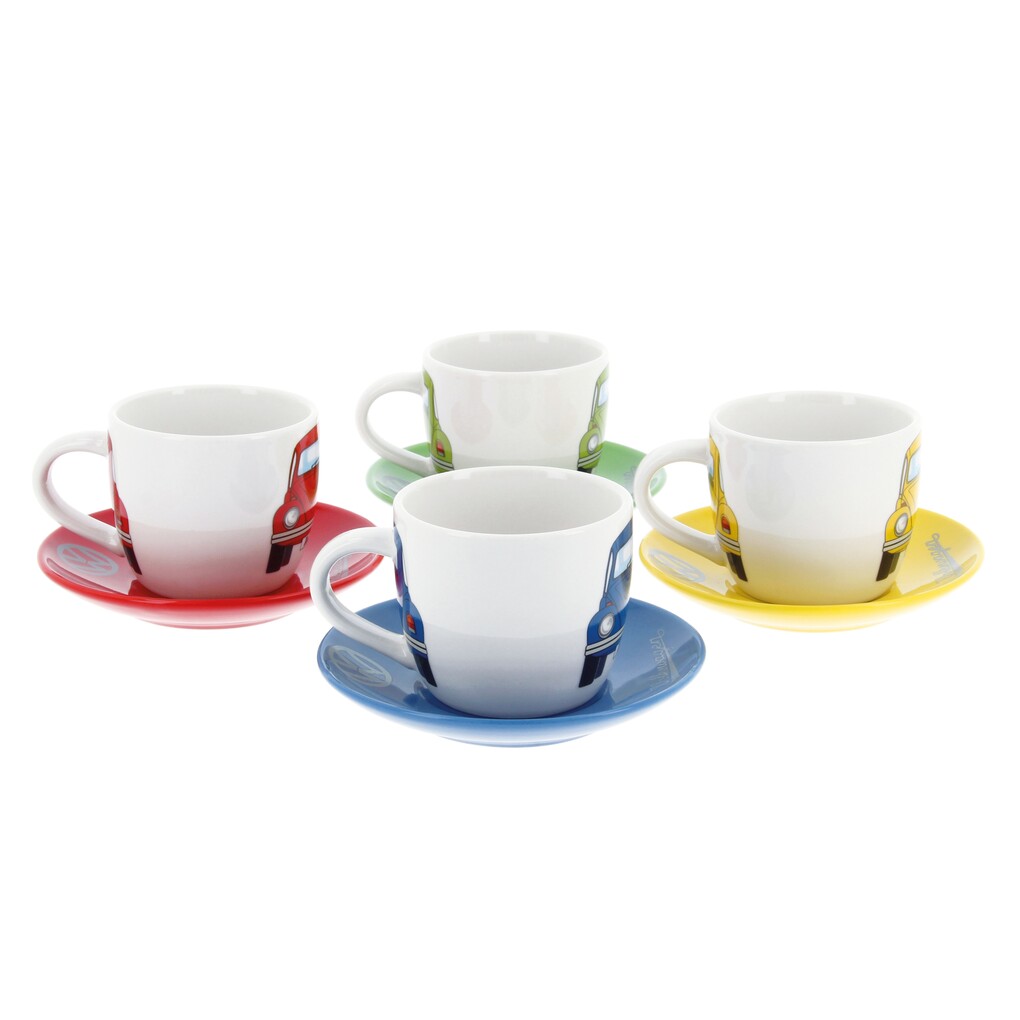 Volkswagen Käfer Espresso Tassen 4er Set in Geschenkbox