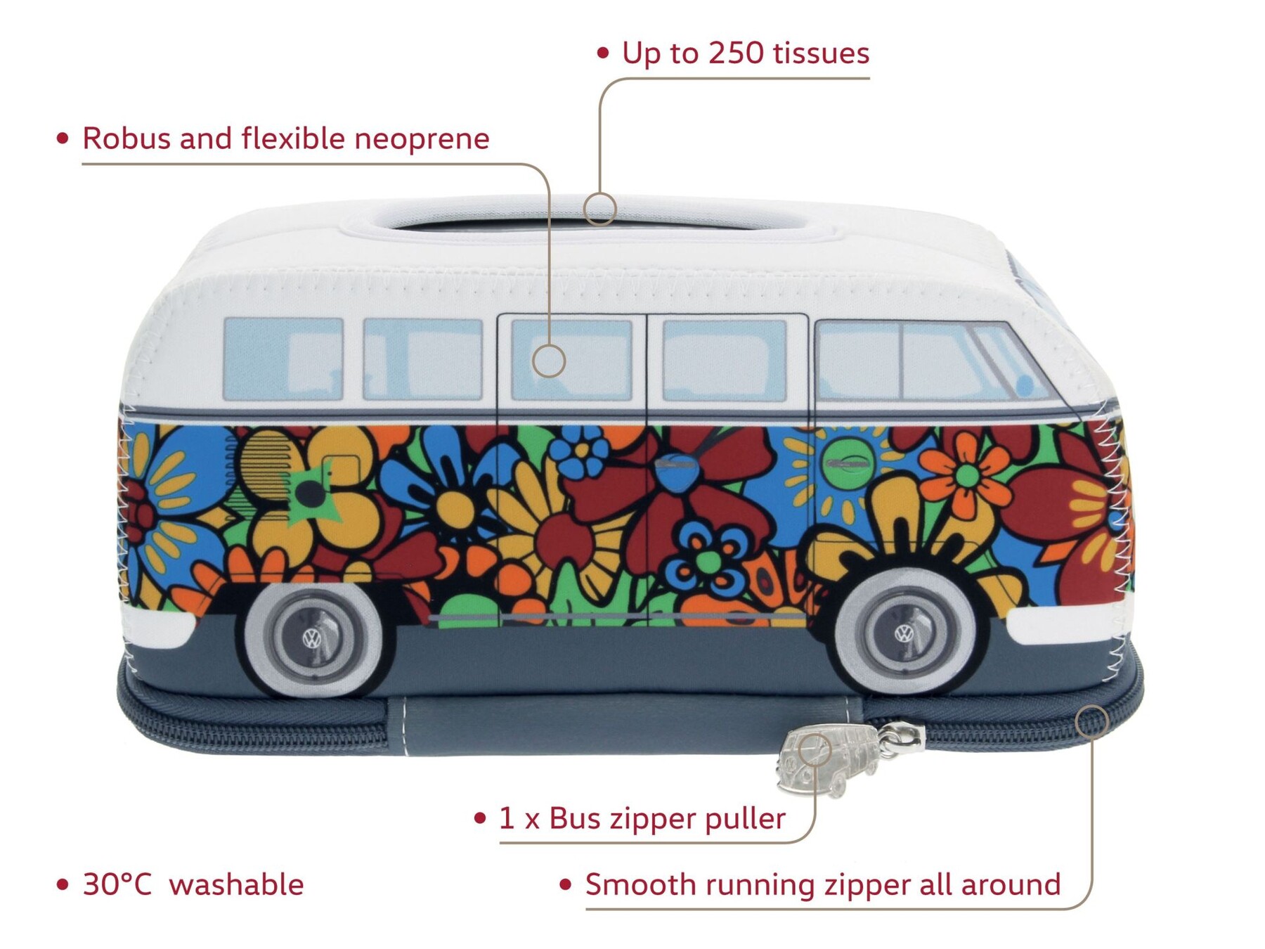 Volkswagen T1 Bus Kosmetiktuchspender 'Flower'