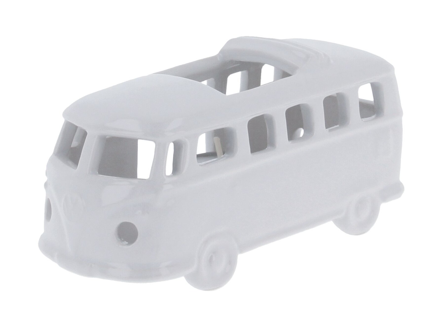 Volkswagen T1 Bus Keramik Teelichthalter Weiß in Geschenkbox