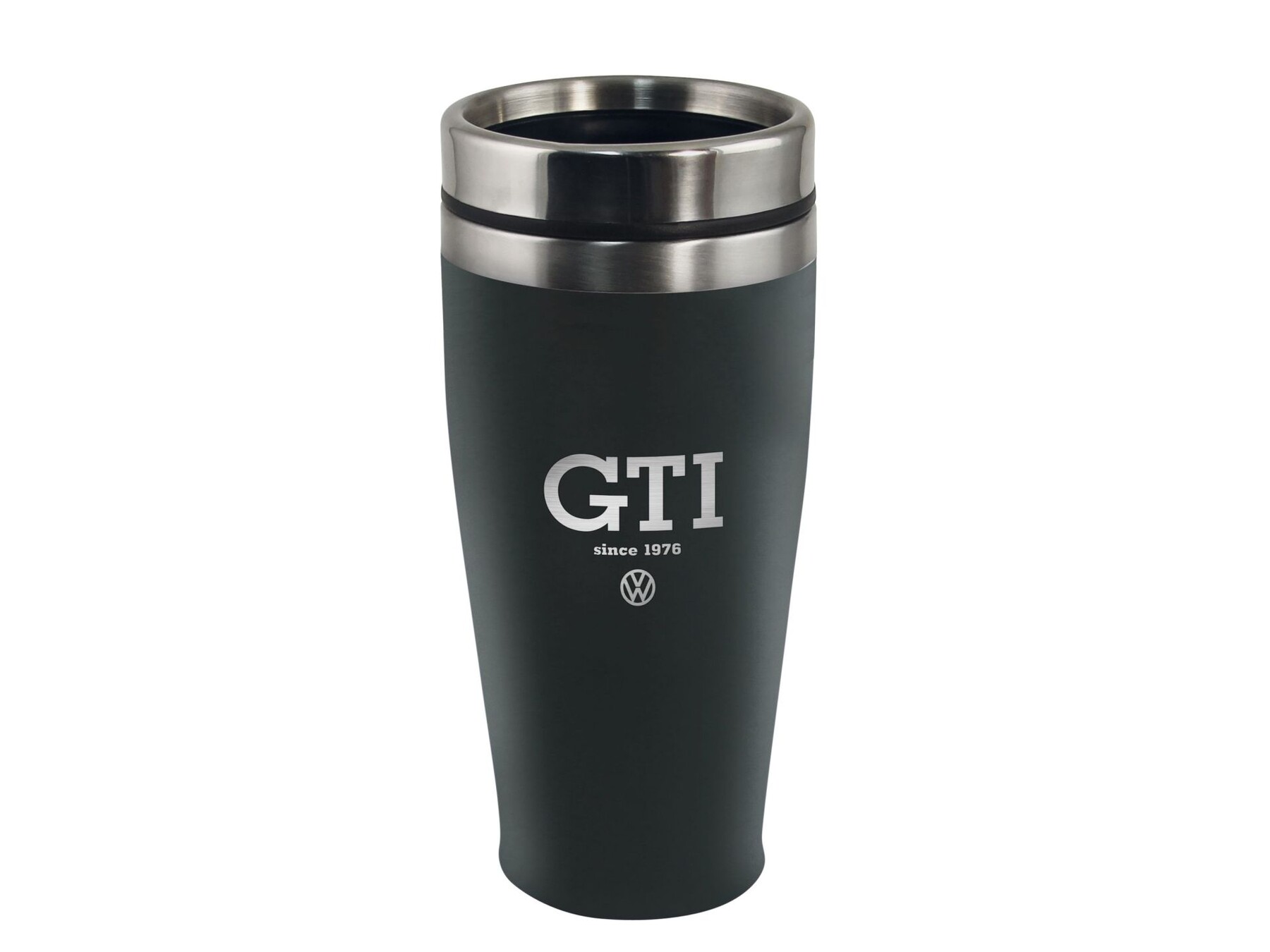 Volkswagen GTI Edelstahl Thermo-Becher, Doppelwandig, 450ml – since 1976/Schwarz