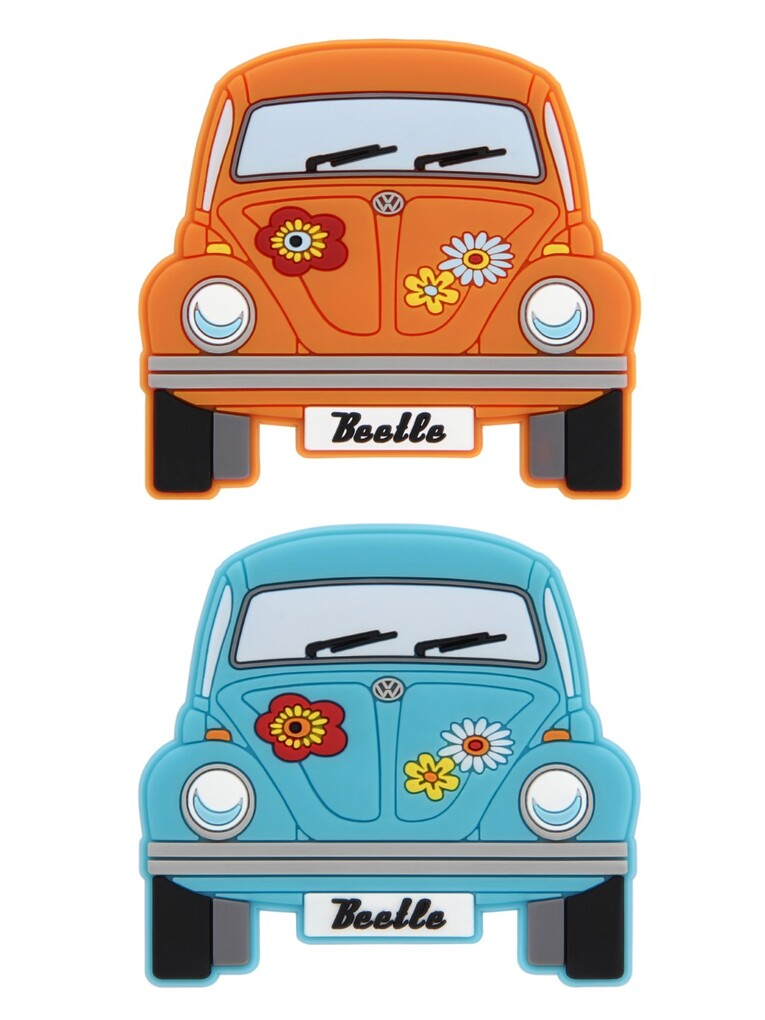 Volkswagen Käfer Softmagnet 2er Set - Orange & Blau