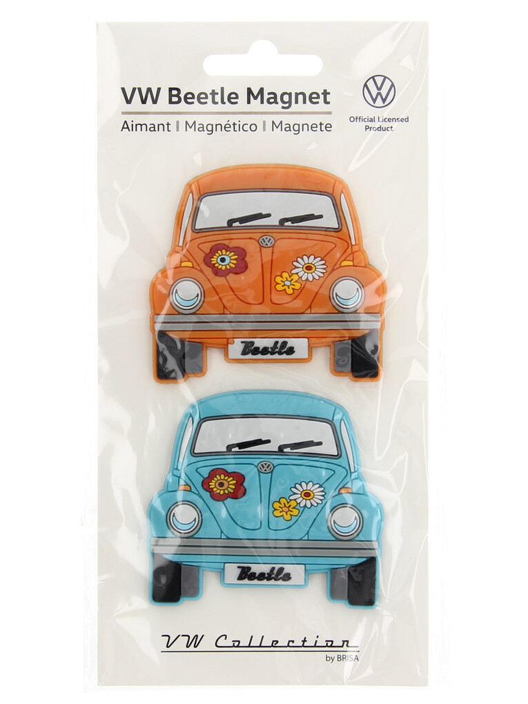 Volkswagen Käfer Softmagnet 2er Set - Orange & Blau