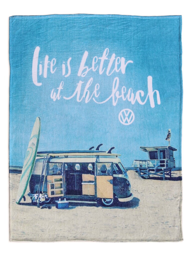 Volkswagen Fleecedecke 150x200cm - Vintage Beach