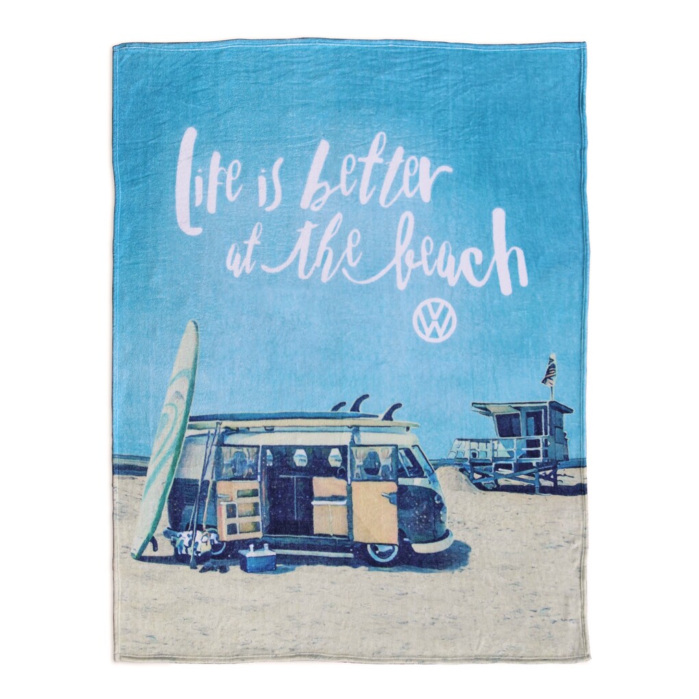 Volkswagen Fleecedecke 150x200cm - Vintage Beach