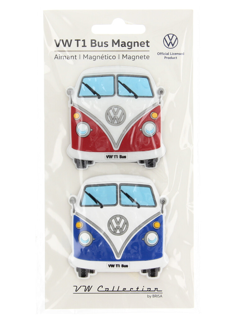 Volkswagen T1 Bus Softmanget 2er Set - Rot & Blau