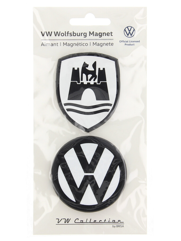 Volkswagen Softmagnet 2er Set - VW Logo & Wolfsburg Wappen