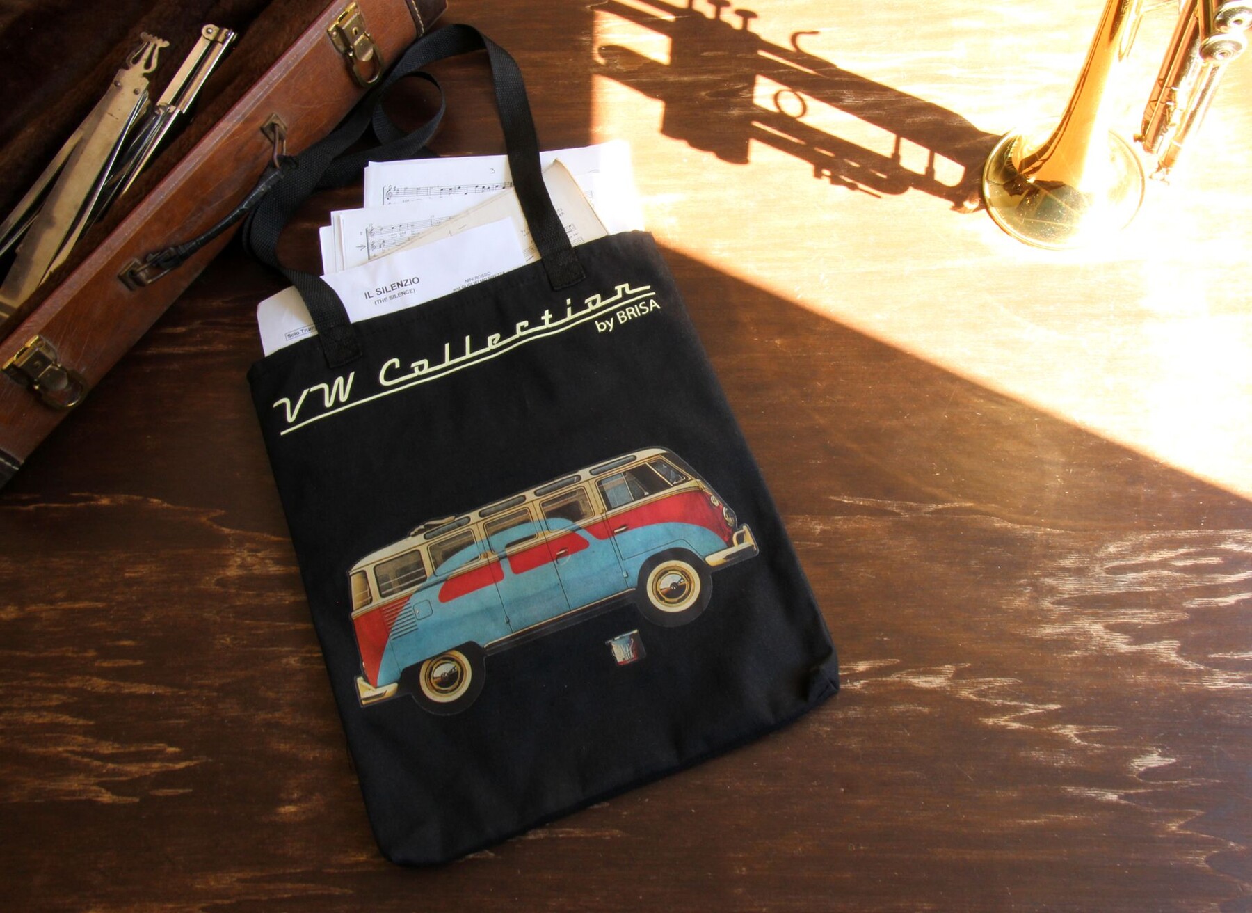 Volkswagen T1 Bus Werbetasche - Schwarz