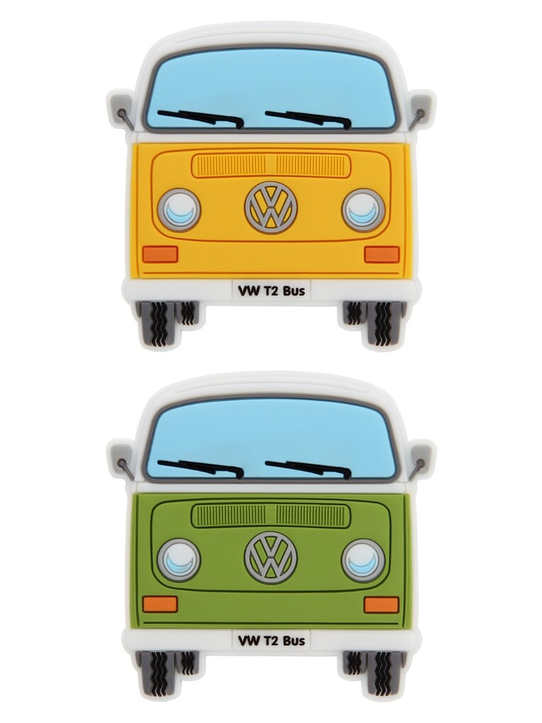 Volkswagen T2 Bus Softmagnet 2er Set - Gelb & Grün