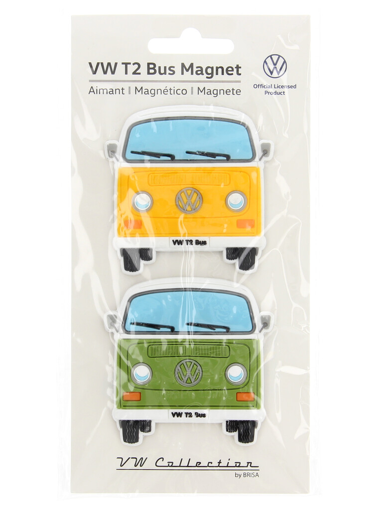Volkswagen T2 Bus Softmagnet 2er Set - Gelb & Grün