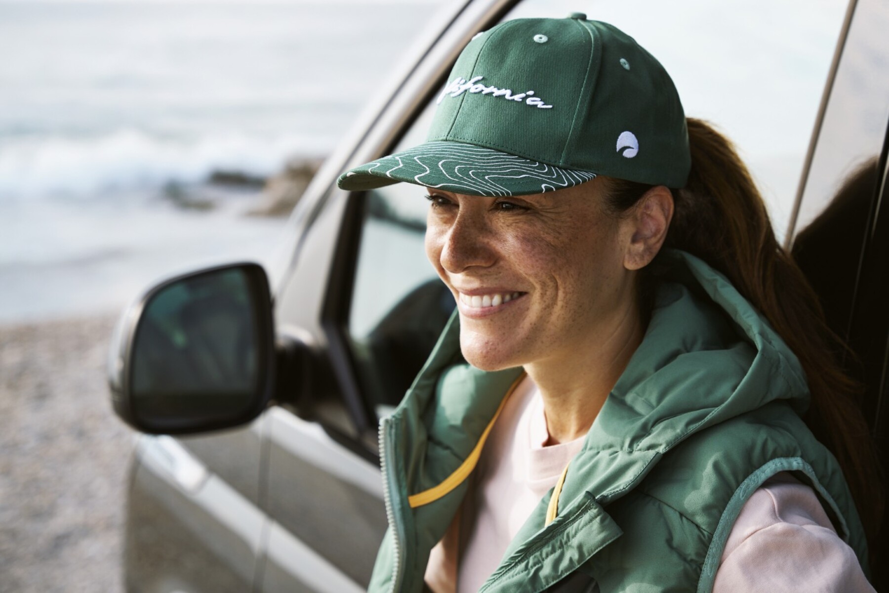 Volswagen California Snapback Cap Topo Grün
