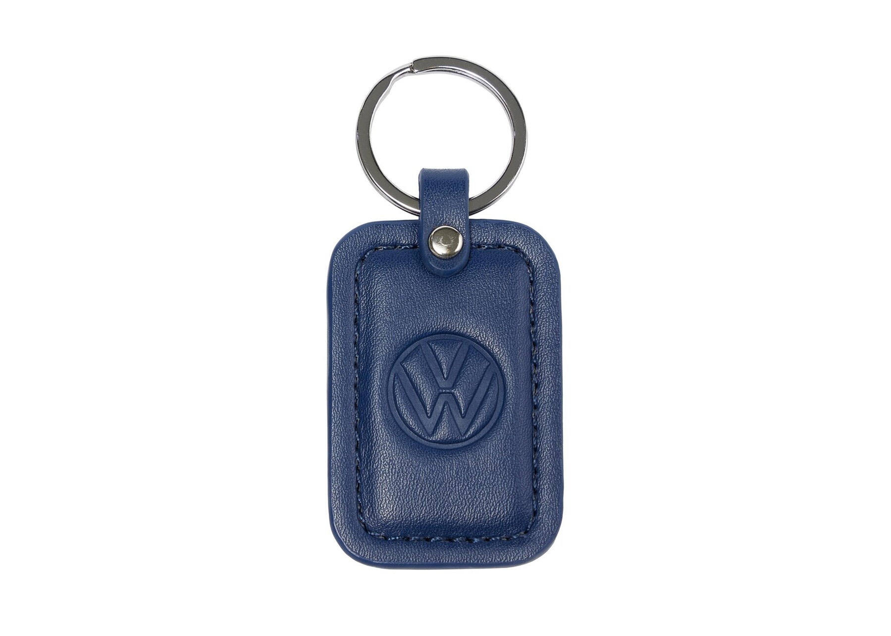 Volkswagen Schlüsselanhänger mit geprägtem VW-Logo auf einer Seite, grau/silber