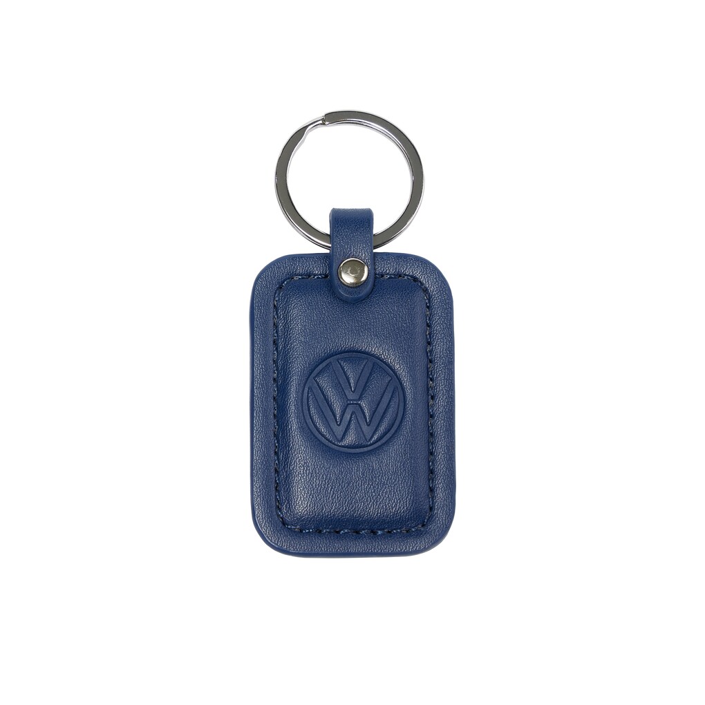 Volkswagen Schlüsselanhänger mit geprägtem VW-Logo auf einer Seite, grau/silber