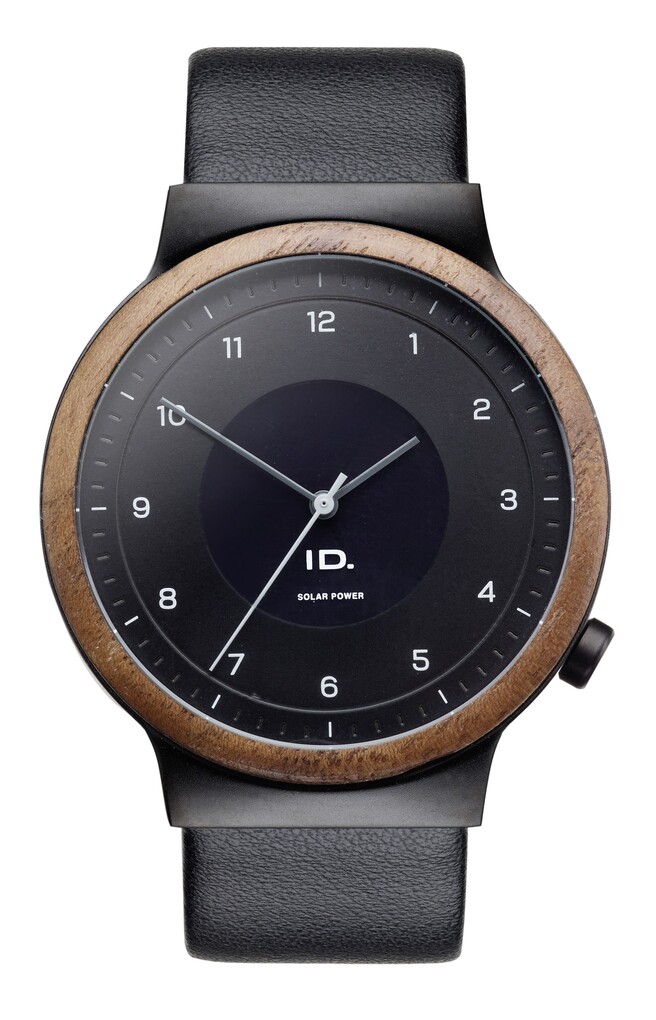 Volkswagen Armband-Uhr, ID, solarbetrieben, Holzgehäuse, schwarz