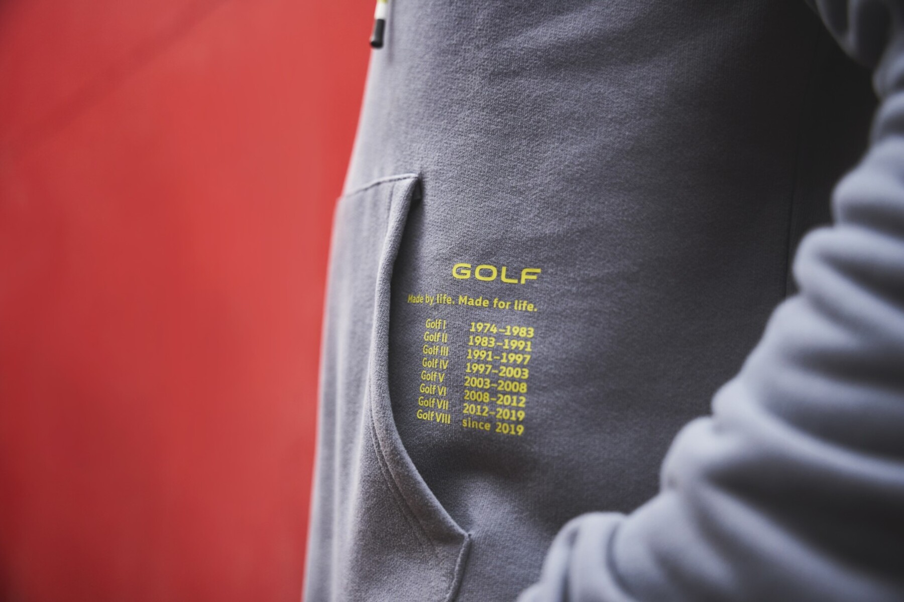 Volkswagen Unisex Hoodie, grau/gelb
