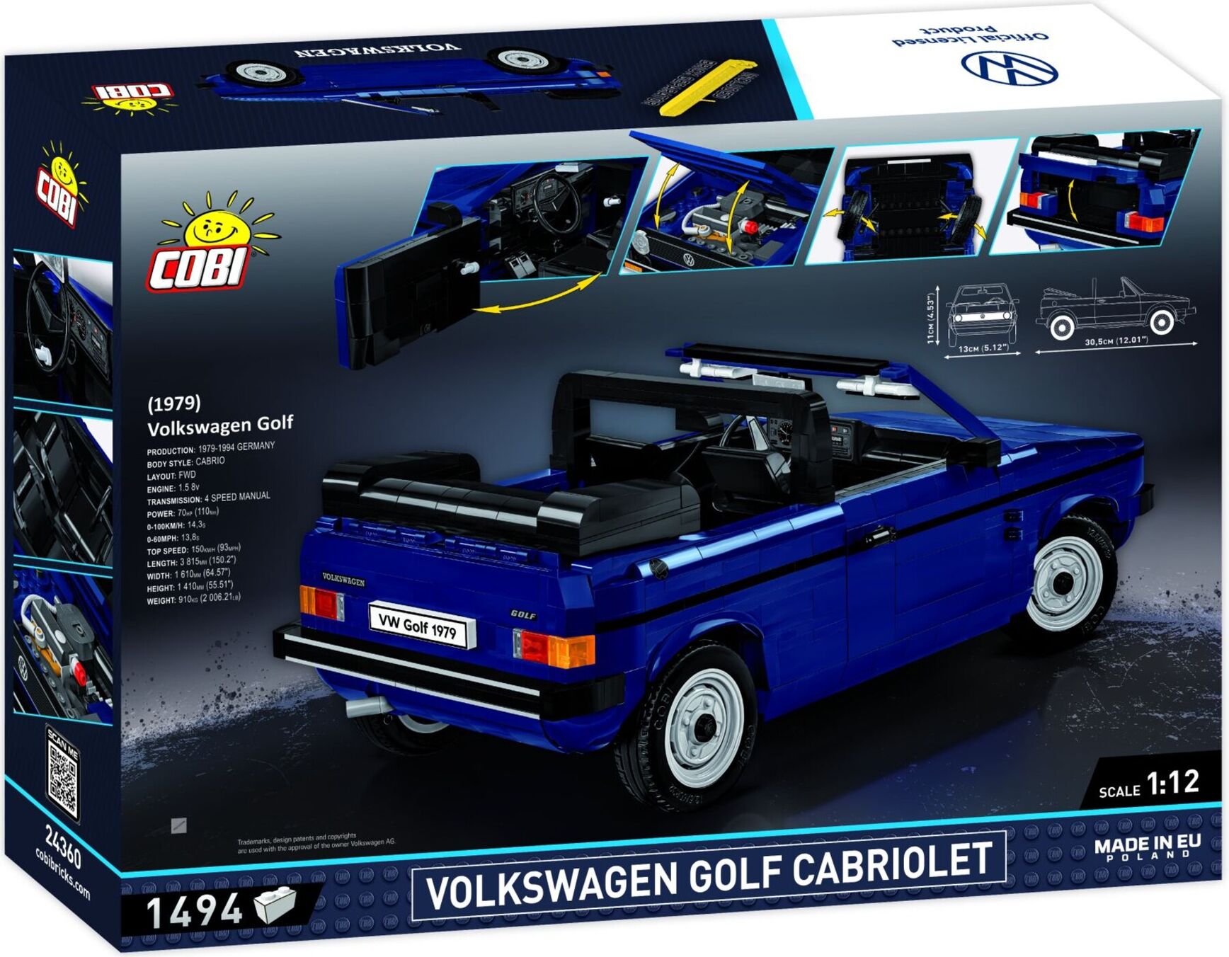 Volkswagen Bausatz "Golf 1 Cabrio", blau