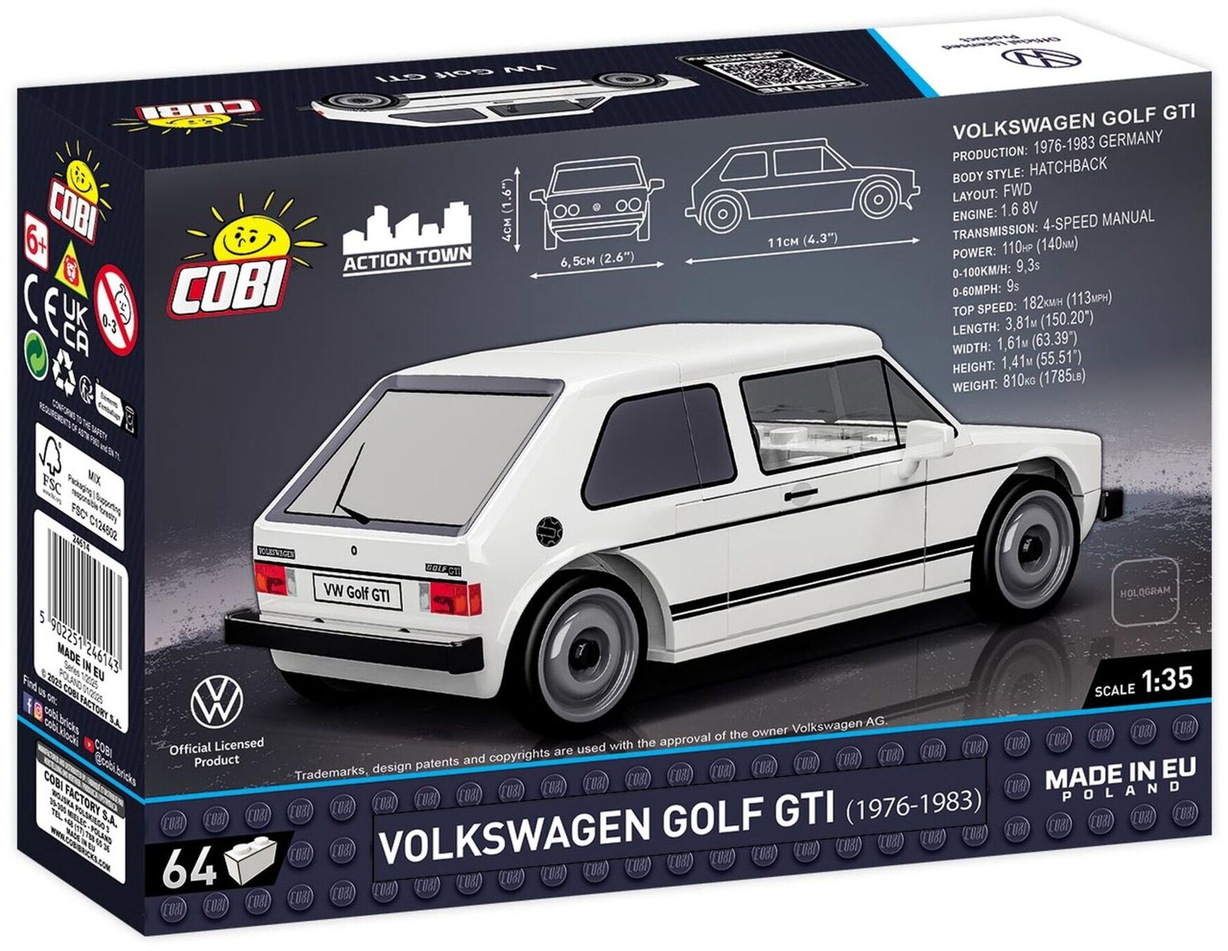 Volkswagen Bausatz "Golf 1 GTI", weiß