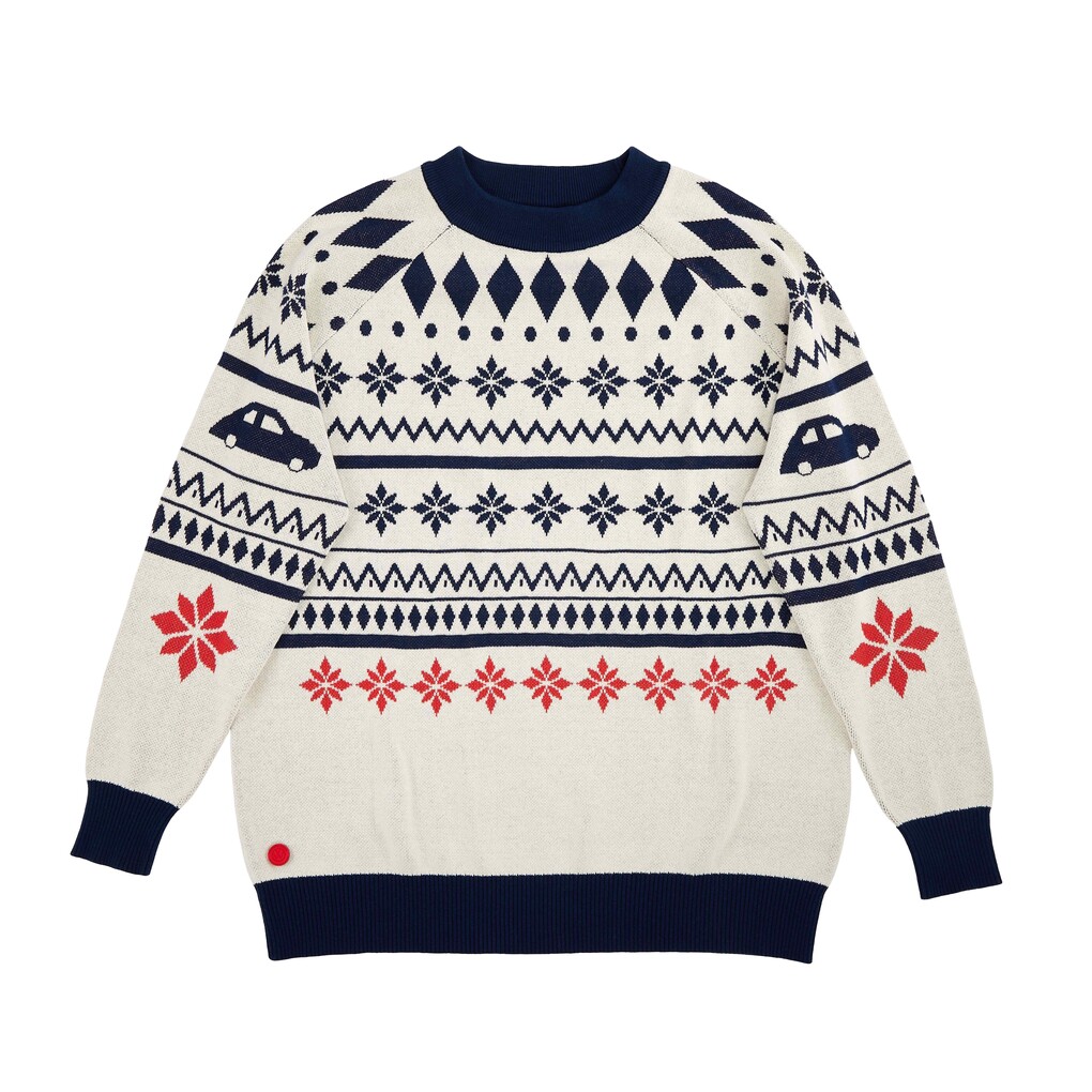 Volkswagen Unisex Weihnachtspullover, weiß