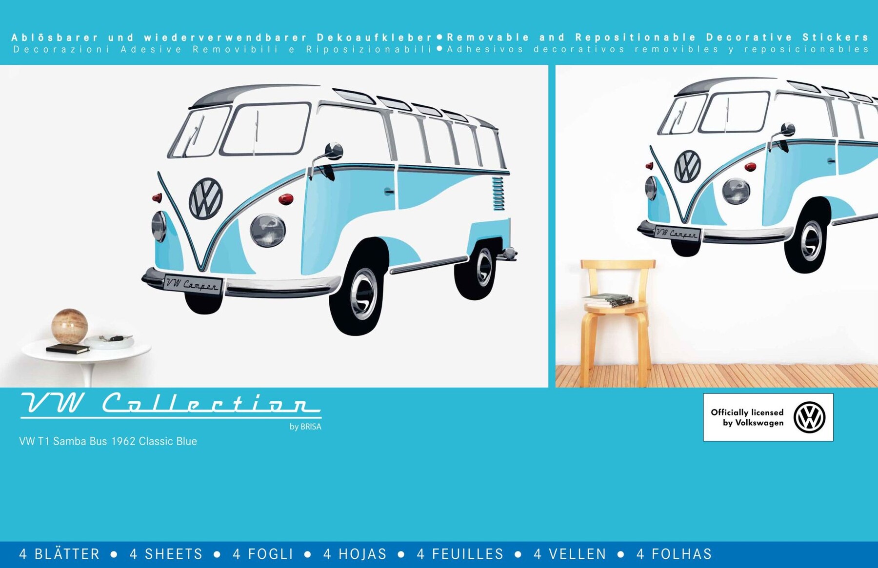 Volkswagen Bulli Wandtattoo
