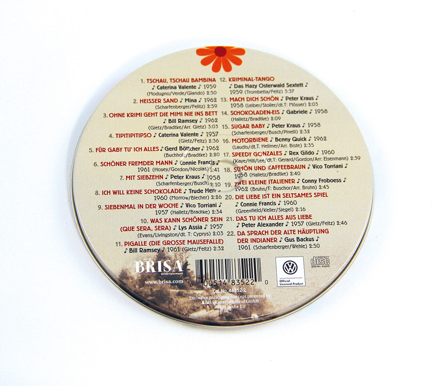 Volkswagen Deutsche Schlager Musik-CD in Metalldose