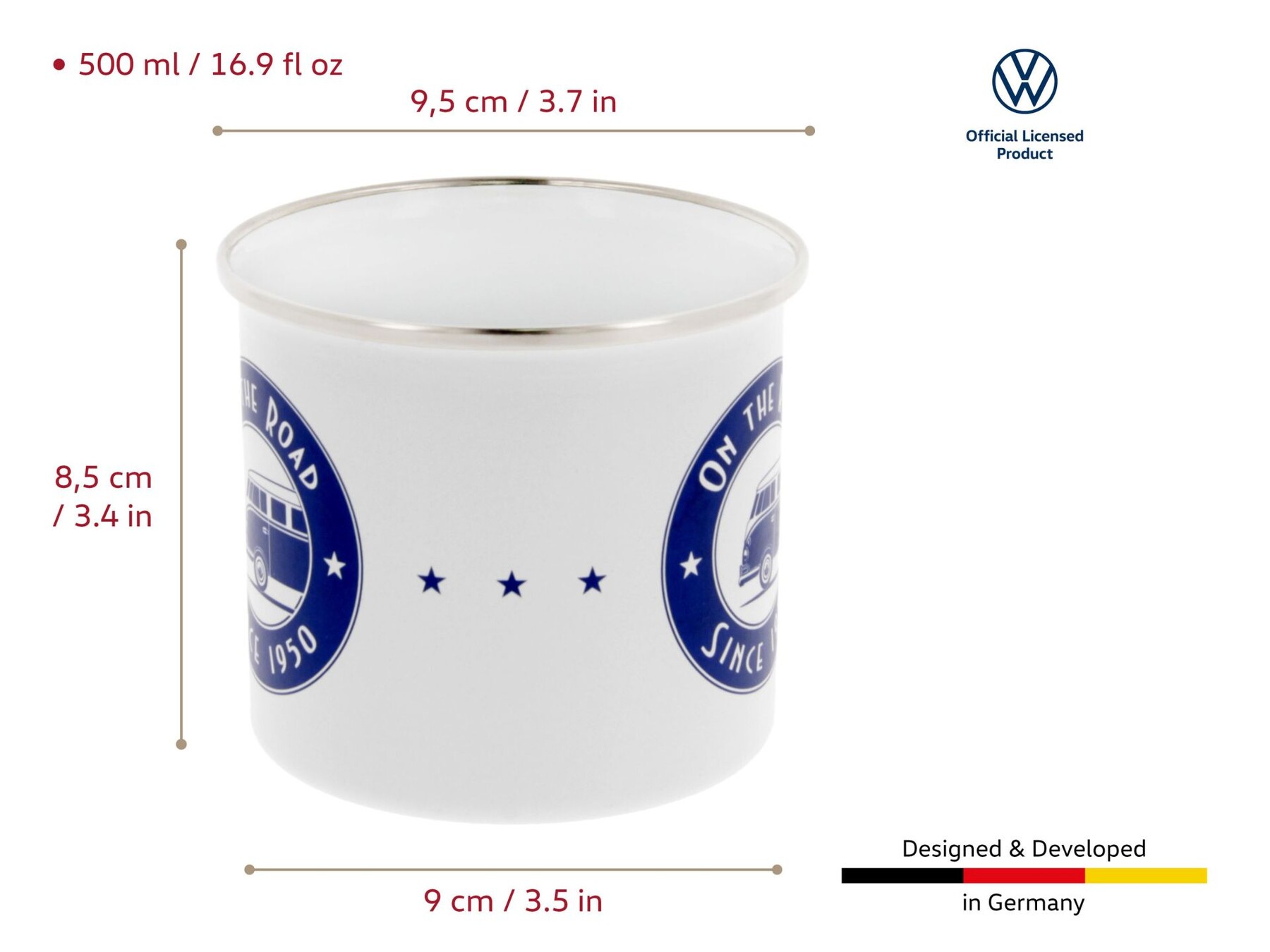 Volkswagen Bulli Emaille-Tasse