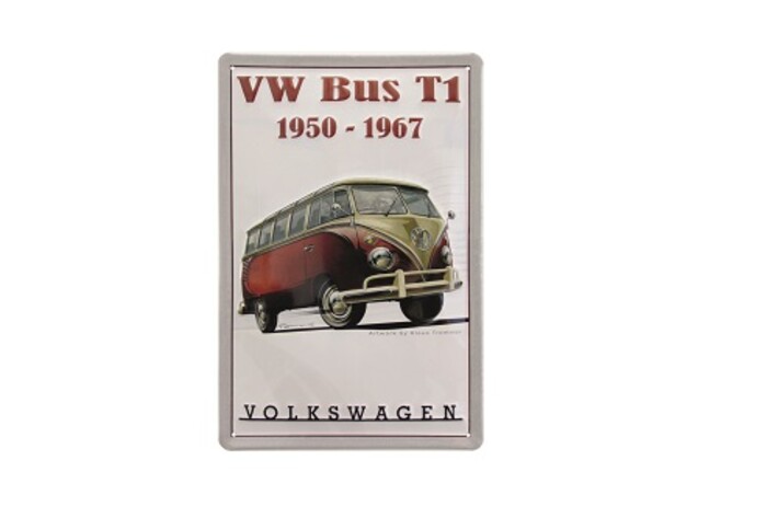 Volkswagen T1 Blechschild mit hochwertigem Prägedruck