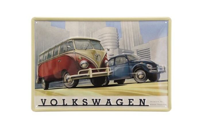 Volkswagen Käfer Blechschild mit hochwertigem Prägedruck
