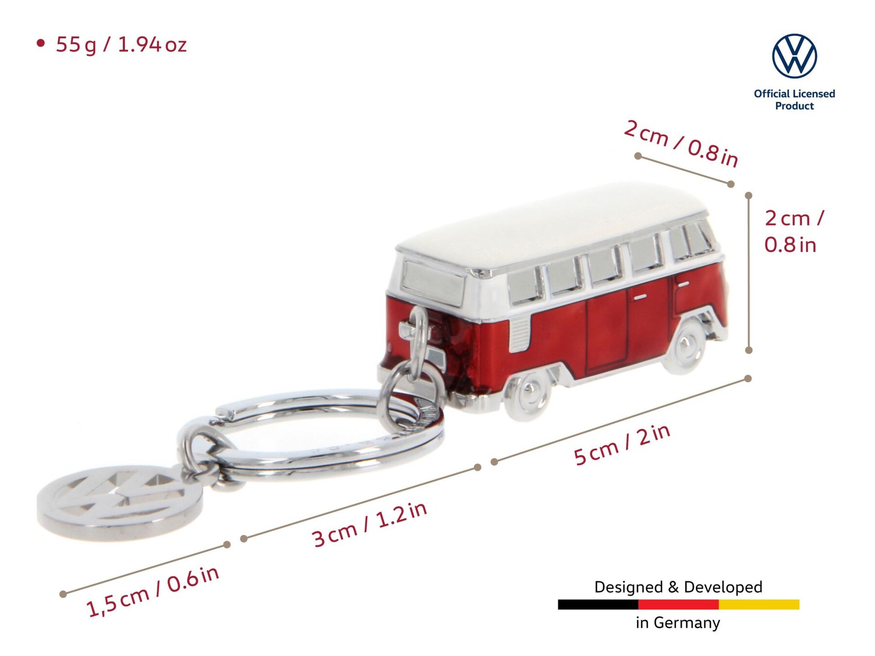 Volkswagen Bulli 3D-Schlüsselanhänger