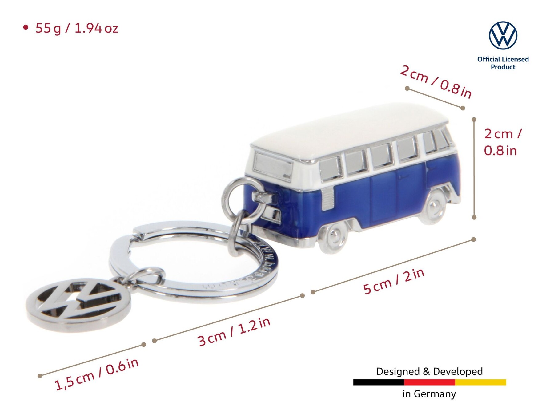 Volkswagen Bulli 3D-Schlüsselanhänger