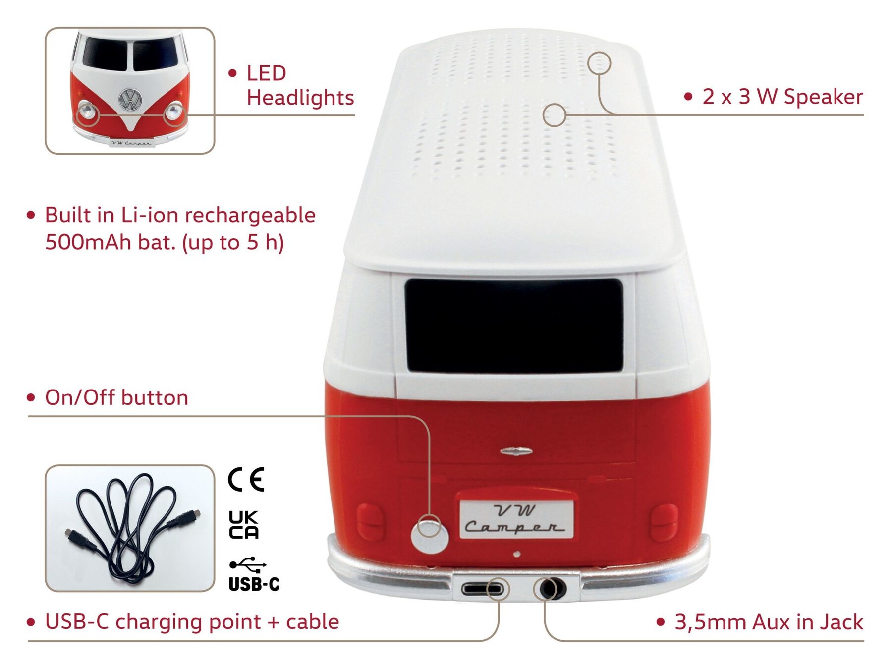 Volkswagen Bulli Bluetooth Lautsprecher