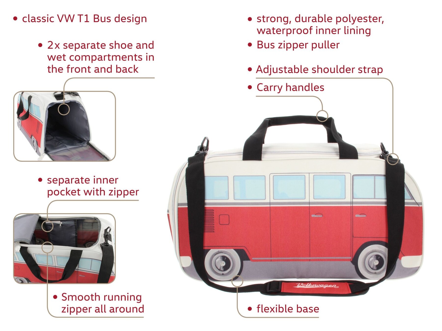 Volkswagen Bulli Sporttasche klein
