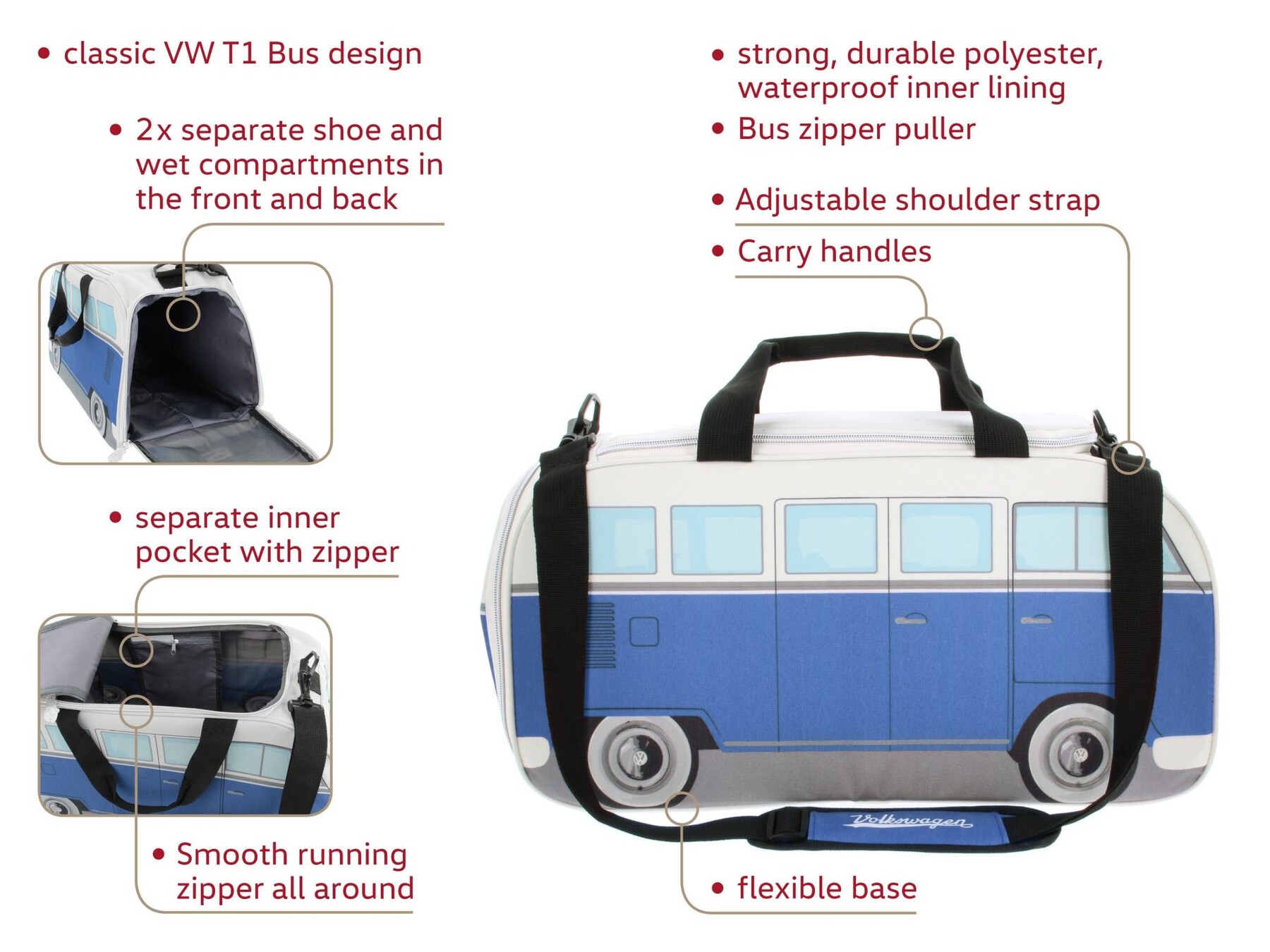 Volkswagen Bulli Sporttasche klein