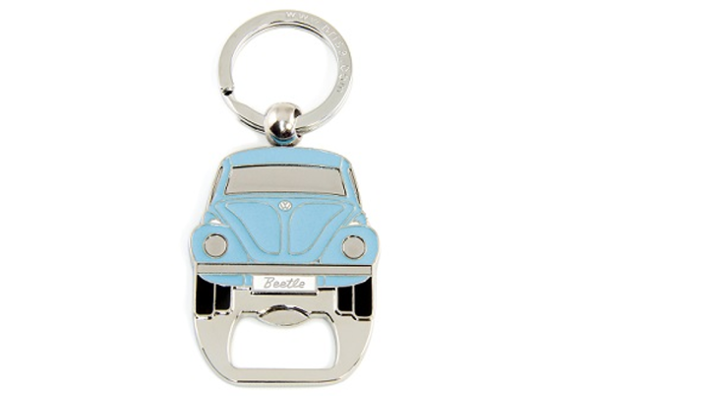Volkswagen Käfer Schlüsselanhänger mit Flaschenöffner, blau