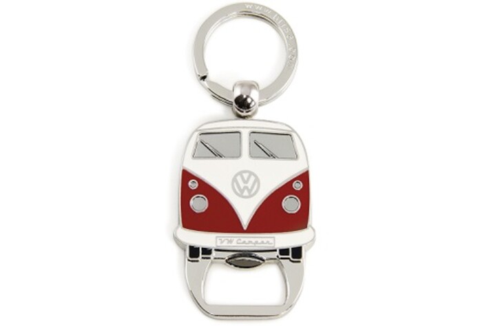 Volkswagen Bulli T1 Schlüsselanhänger mit Flaschenöffner, rot