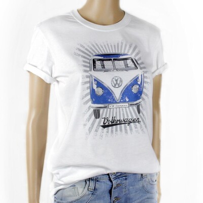 Volkswagen Bulli T1 Herren T-Shirt - STRAHLEN/BLAU/WEISS