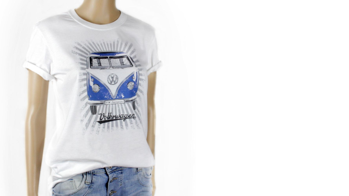 Volkswagen Bulli T1 Herren T-Shirt - STRAHLEN/BLAU/WEISS