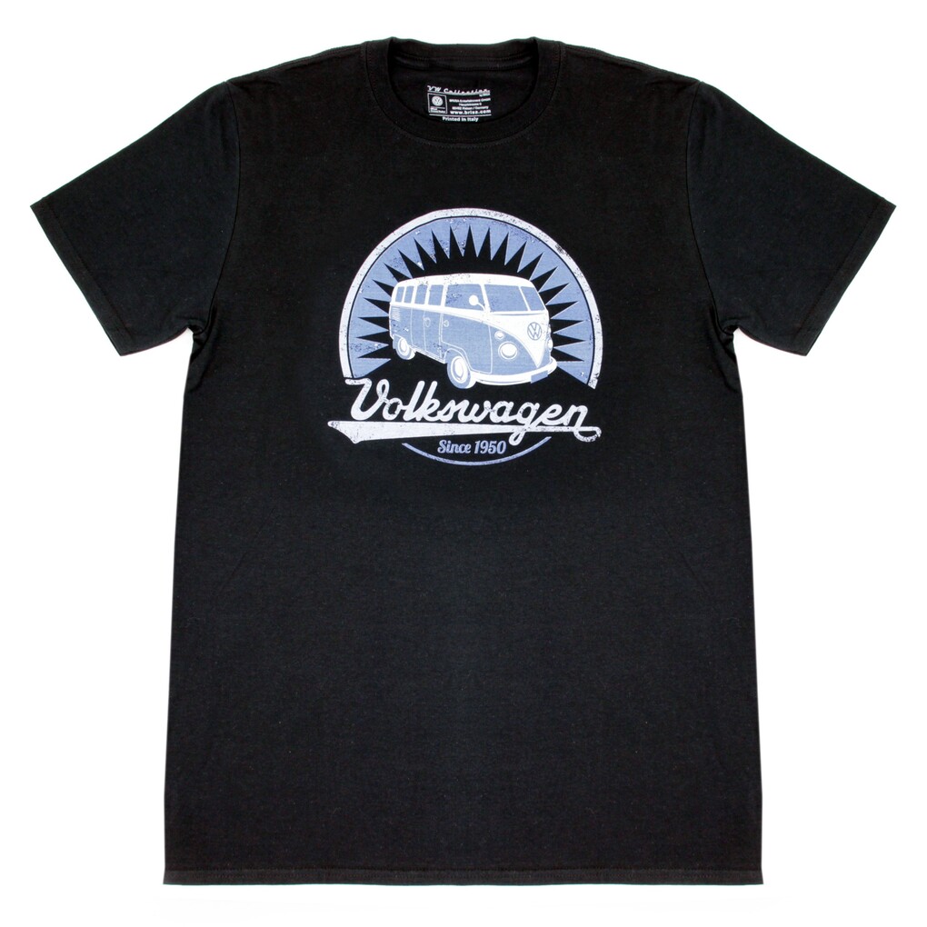 Volkswagen T1 Bulli Bus T-Shirt Unisex Vintage, Schwarz