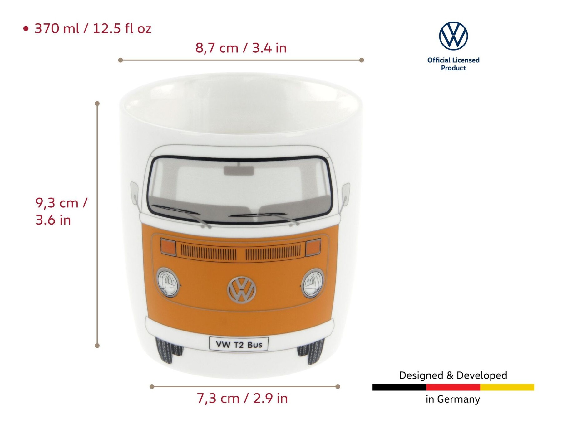 Volkswagen Bulli T2 Kaffeebecher, gelb