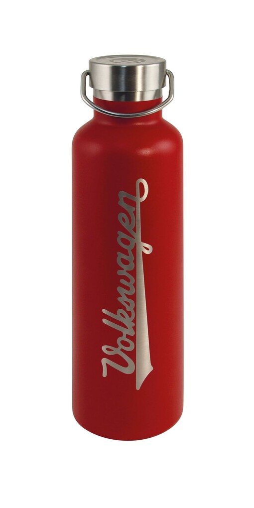 Volkswagen Edelstahl Trinkflasche, rot