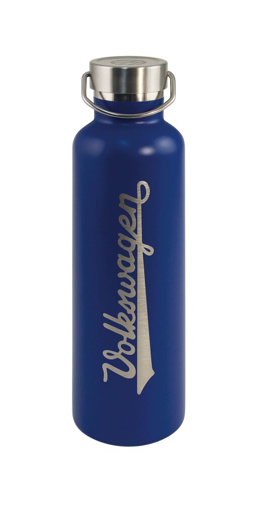 Volkswagen Edelstahl Trinkflasche, blau
