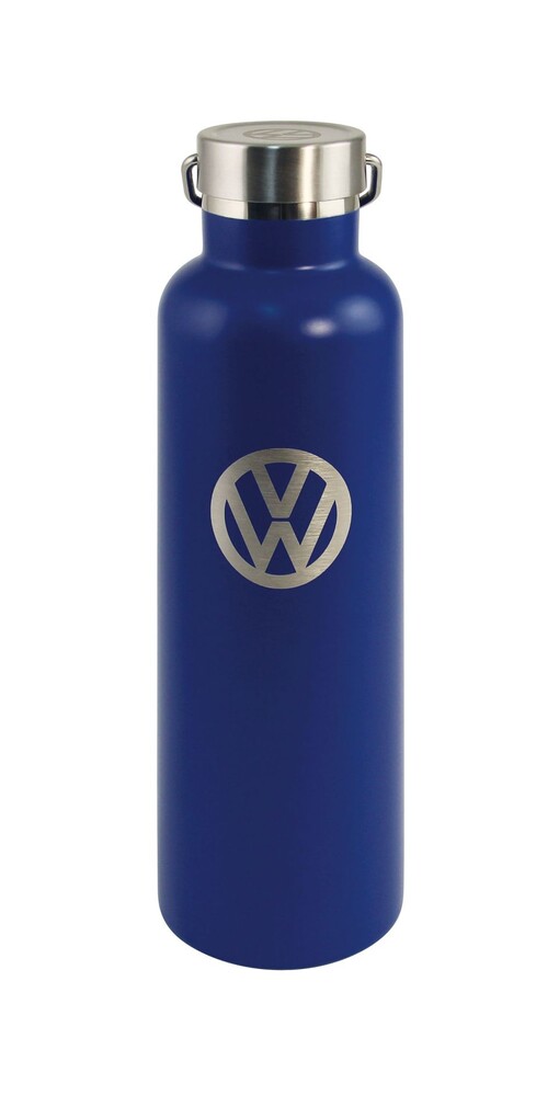 Volkswagen Edelstahl Trinkflasche, blau