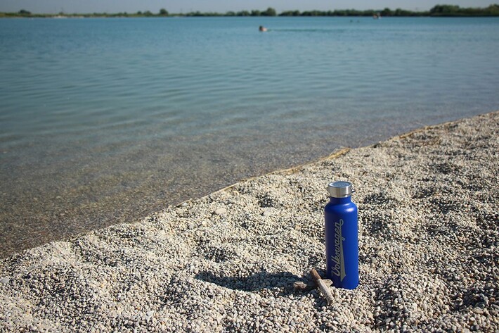 Volkswagen Edelstahl Trinkflasche, blau