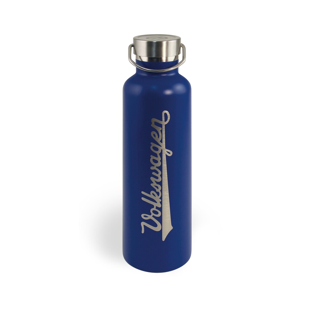 Volkswagen Edelstahl Trinkflasche, blau