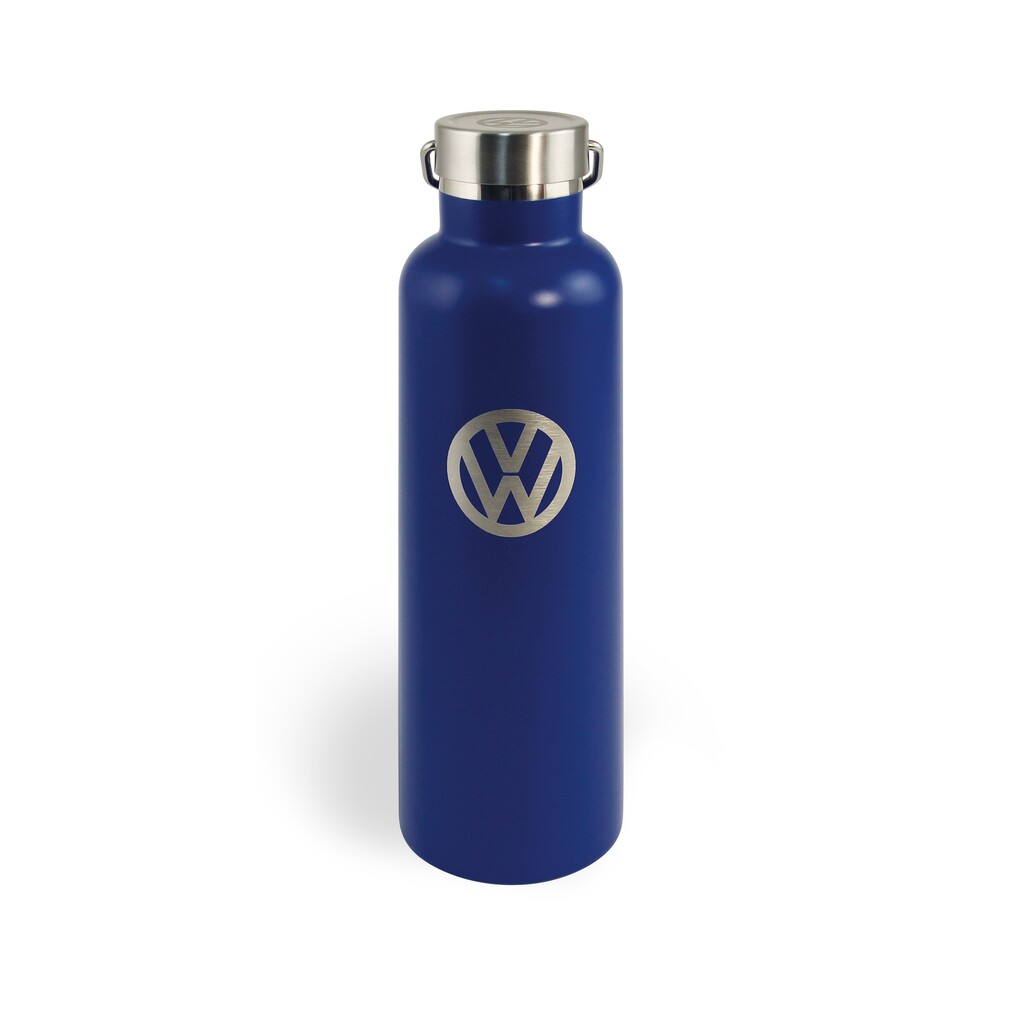 Volkswagen Edelstahl Trinkflasche, blau