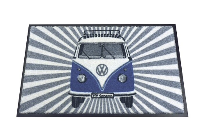 Volkswagen Bulli Fußmatte, 45 x 75 cm - Strahlen/blau