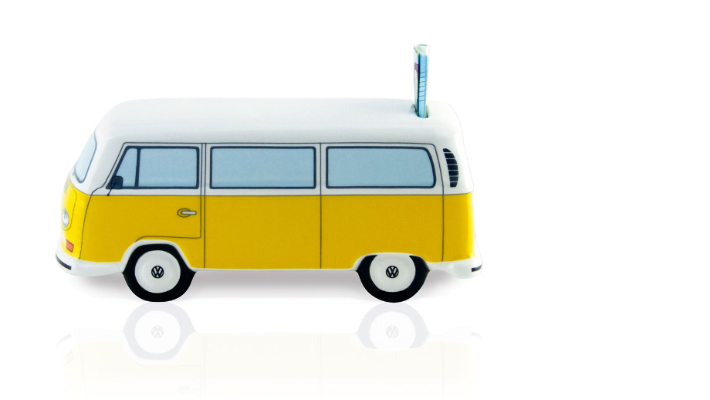 Volkswagen Bulli T2 Spardose orange, 1:22