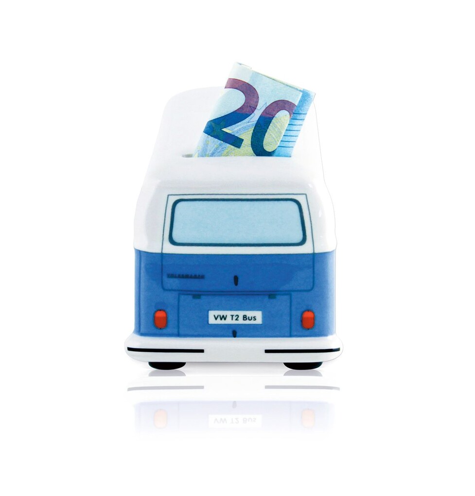 Volkswagen Bulli T2 Spardose blau, 1:22